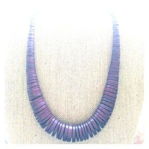 🔴SOLD🔴 Purpl Wood Disc Artisan Handmade Necklace